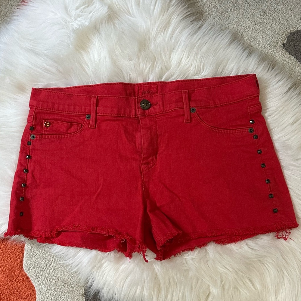 Hudson Jeans Red Women's Jean Shorts w/ stud detail
